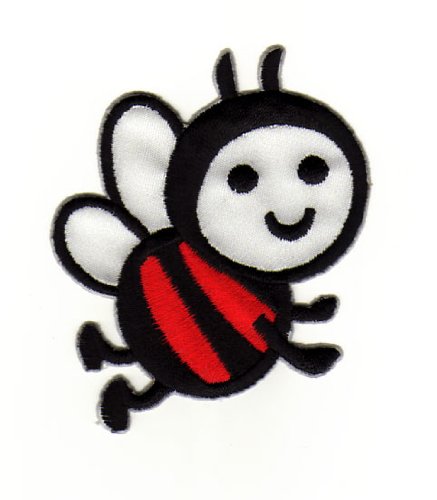 Biene Hummel Aufnäher zum aufbügeln oder aufnähen Bügelbild Aufbügler für Kleidung gestickter Bügelflicken Applikation Patch Kinder Baby Größe 6,0 x 7,5 cm von BP BRAUNERT PATCHES