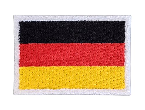 Deutschland Flagge klein Aufnäher zum aufbügeln oder aufnähen Bügelbild Aufbügler für Kleidung gestickter Bügelflicken Applikation Germany Patch Größe 4,5 x 3,0 cm von BP BRAUNERT PATCHES