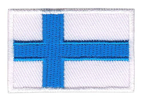 Finnland Flagge klein Aufnäher zum aufbügeln oder aufnähen Bügelbild Aufbügler für Kleidung gestickter Bügelpatch Applikation Finland Patch Größe 4,5 x 3,0 cm von BP BRAUNERT PATCHES