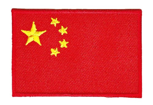 Flagge China Aufnäher zum aufbügeln oder aufnähen Bügelbild Aufbügler für Kleidung gestickter Bügelpatch Applikation Patch Größe 7,0 x 4,8 cm von BP BRAUNERT PATCHES