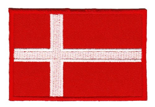 Flagge Dänemark Aufnäher zum aufbügeln oder aufnähen Bügelbild Aufbügler für Kleidung gestickter Bügelpatch Applikation Patch Größe 7,0 x 4,8 cm von BP BRAUNERT PATCHES