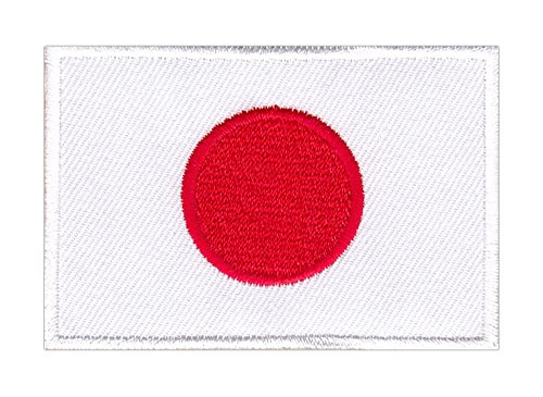 Flagge Japan Aufnäher zum aufbügeln oder aufnähen Bügelbild Aufbügler für Kleidung gestickter Bügelpatch Applikation Patch Größe 7,2 x 4,8 cm von BP BRAUNERT PATCHES