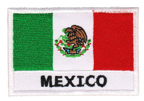 Flagge Mexico Aufnäher zum aufbügeln oder aufnähen Bügelbild Aufbügler für Kleidung gestickter Bügelpatch Applikation Mexiko Patch Größe 7,0 x 4,8 cm von BP BRAUNERT PATCHES