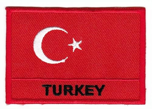 Flagge Türkei Turkey Aufnäher zum aufbügeln oder aufnähen Bügelbild Aufbügler für Kleidung gestickter Bügelpatch Applikation Patch Größe 7,0 x 4,7 cm von BP BRAUNERT PATCHES