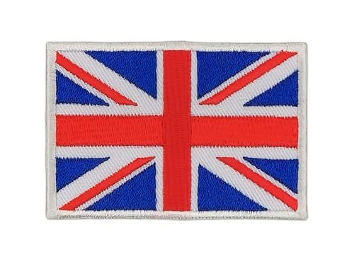 Flagge UK Großbritannien Union Jack Aufnäher zum aufbügeln Bügelbild Aufbügler Bügelflicken Patch Größe 6,9 x 4,8 cm von BP BRAUNERT PATCHES