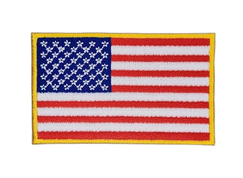 Flagge USA Amerika Aufnäher zum aufbügeln Bügelbild Aufbügler Bügelflicken Applikation Patch Größe 8,2 x 5,0 cm von BP BRAUNERT PATCHES