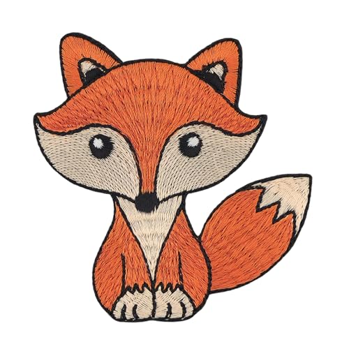 Fuchs Orange Aufnäher zum aufbügeln oder aufnähen Bügelbild Bügelpatch Kinder Aufbügler für Kleidung Bügelflicken Tier Patch Applikation Flicken Größe 7,5 x 7,7 cm von BP BRAUNERT PATCHES