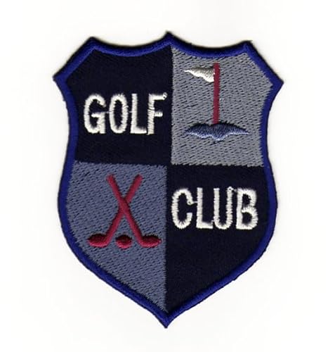 Golf Club Logo Blau Aufnäher zum aufbügeln oder aufnähen Bügelbild Aufbügler für Kleidung gestickter Bügelflicken Applikation Wappen Abzeichen Patch Größe 6,2 x 8,0 cm von BP BRAUNERT PATCHES