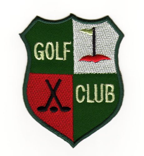 Golf Club Logo Grün Aufnäher zum aufbügeln oder aufnähen Bügelbild Aufbügler für Kleidung gestickter Bügelflicken Applikation Wappen Abzeichen Patch Größe 6,2 x 8,0 cm von BP BRAUNERT PATCHES