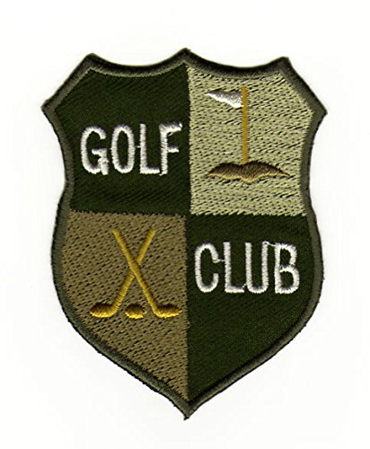 Golf Club Logo Grün Aufnäher zum aufbügeln oder aufnähen Bügelbild Aufbügler für Kleidung gestickter Bügelflicken Applikation Wappen Abzeichen Patch Größe 6,2 x 8,0 cm von BP BRAUNERT PATCHES