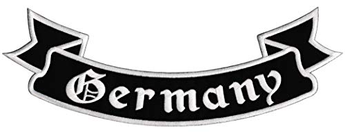 Großer GERMANY Rückenpatch – 33,6 x 11,7 cm – Gestickter Bottom Rocker Aufnäher für Biker Unterer Bogen, XXL Rückenaufnäher, Backpatch für Motorradjacken Kutten Lederwesten – Hochwertige Stickerei von BP BRAUNERT PATCHES