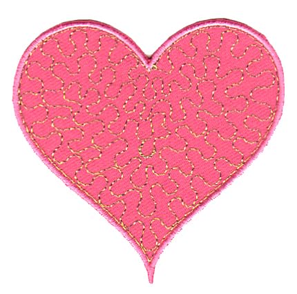 Herz Rosa Gold Aufnäher zum aufbügeln Bügelbild Aufbügler Bügelflicken Applikation Liebe Patch Größe 6,6 x 6,7 cm von BP BRAUNERT PATCHES