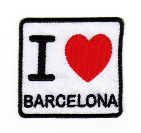 I Love Barcelona Herz Aufnäher zum aufbügeln oder aufnähen Bügelbild Aufbügler für Kleidung gestickter Bügelpatch Applikation Spanien Patch Größe 6,2 x 5,8 cm von BP BRAUNERT PATCHES