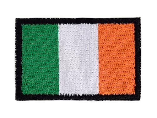 Irland Flagge klein Aufnäher zum aufbügeln oder aufnähen Bügelbild Aufbügler für Kleidung gestickter Bügelflicken Applikation Patch Größe 4,5 x 3,0 cm von BP BRAUNERT PATCHES