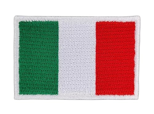 Italien Flagge klein Aufnäher zum aufbügeln oder aufnähen Bügelbild Aufbügler für Kleidung gestickter Bügelflicken Applikation Patch Größe 4,6 x 3,0 cm von BP BRAUNERT PATCHES