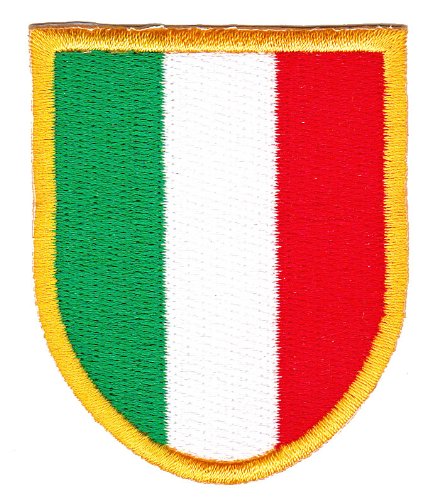 Italien Wappen Flagge Aufnäher zum aufbügeln oder aufnähen Bügelbild Aufbügler für Kleidung gestickter Bügelpatch Applikation Patch Größe 5,2 x 6,3 cm von BP BRAUNERT PATCHES