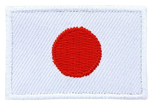 Japan Flagge klein Aufnäher zum aufbügeln oder aufnähen Bügelbild Aufbügler für Kleidung gestickter Bügelflicken Applikation Patch Größe 4,5 x 3,0 cm von BP BRAUNERT PATCHES