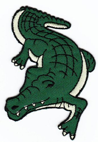 Krokodil Alligator Reptil Aufnäher zum aufbügeln oder aufnähen Bügelbild Aufbügler für Kleidung gestickter Bügelpatch Applikation Patch Größe 6,3 x 7,5 cm von BP BRAUNERT PATCHES