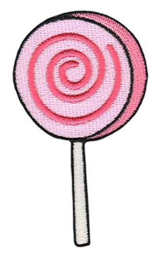 Lolli Pop Lutscher Gestickt Aufnäher zum aufbügeln oder aufnähen Bügelbild Aufbügler für Kleidung gestickter Bügelpatch Applikation Dauerlutscher Patch Größe 4,8 x 8,4 cm von BP BRAUNERT PATCHES