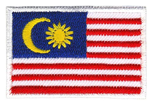 Malaysia Flagge Klein Aufnäher zum aufbügeln oder aufnähen Bügelbild Aufbügler für Kleidung gestickter Bügelflicken Applikation Patch Größe 4,5 x 3,0 cm von BP BRAUNERT PATCHES