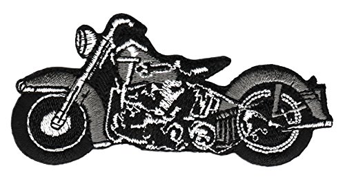 Bobber Grau Motorrad Aufnäher zum aufbügeln oder aufnähen Bügelbild Aufbügler für Kleidung gestickter Bügelflicken Applikation Patch Größe 9 x 4,5 cm von BP BRAUNERT PATCHES