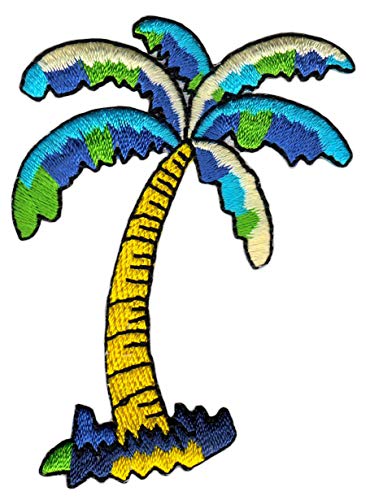 Palme Baum Aufnäher zum aufbügeln Bügelbild Aufbügler Bügelflicken Patch Größe 6,0 x 7,2 cm von BP BRAUNERT PATCHES