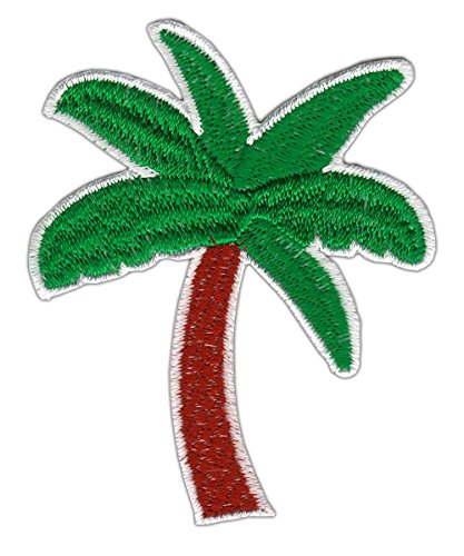 Palme Baum Aufnäher zum aufbügeln oder aufnähen Bügelbild Aufbügler für Kleidung gestickter Bügelpatch Applikation Patch Größe 7,5 x 6,0 cm von BP BRAUNERT PATCHES