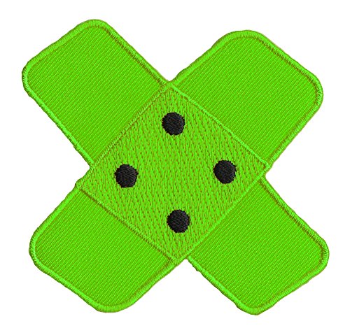 Pflaster Kreuz Grün Aufnäher zum aufbügeln oder aufnähen Bügelbild Aufbügler für Kleidung gestickter Bügelflicken Applikation Bügelpatch Flicken Hosenpflaster Patch Größe 7,5 x 7,0 cm von BP BRAUNERT PATCHES