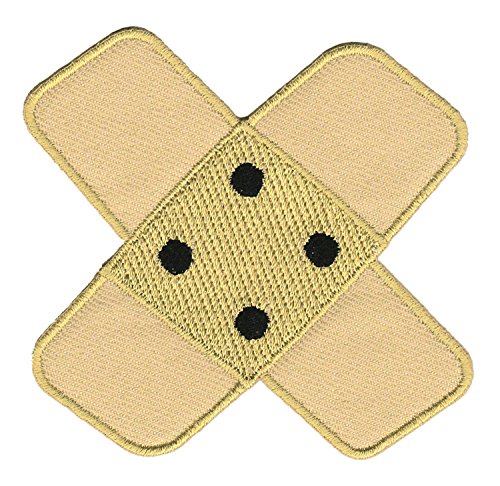 Pflaster Kreuz Beige Aufnäher zum aufbügeln oder aufnähen Bügelbild Aufbügler für Kleidung gestickter Bügelflicken Applikation Bügelpatch Flicken Hosenpflaster Patch Größe 7,5 x 7,0 cm von BP BRAUNERT PATCHES