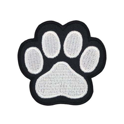 Pfote Tatze Hund Katze Aufnäher zum aufbügeln Bügelbild Aufbügler Bügelflicken Applikation Tier Patch Größe 6,1 x 5,8 cm von BP BRAUNERT PATCHES