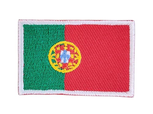 Portugal Flagge klein Aufnäher zum aufbügeln oder aufnähen Bügelbild Aufbügler für Kleidung gestickter Bügelflicken Applikation Patch Größe 4,5 x 3,0 cm von BP BRAUNERT PATCHES