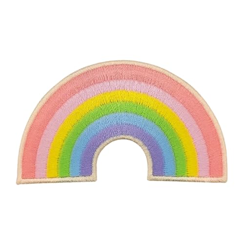 Rosa Regenbogen Aufnäher zum aufbügeln oder aufnähen Bügelbild Aufbügler für Kleidung gestickter Bügelflicken Applikation LGBT Patch Größe 7,2 x 4,2 cm von BP BRAUNERT PATCHES