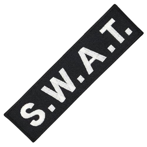 S.W.A.T. Aufnäher zum aufbügeln oder aufnähen Bügelbild Aufbügler für Kleidung gestickter Bügelflicken Applikation SWAT Police Patch Größe 11,2 x 3,1 cm von BP BRAUNERT PATCHES