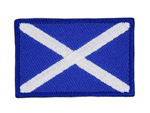 Schottland Flagge klein Aufnäher zum aufbügeln oder aufnähen Bügelbild Aufbügler für Kleidung gestickter Bügelflicken Applikation Patch Größe 4,5 x 3,0 cm von BP BRAUNERT PATCHES