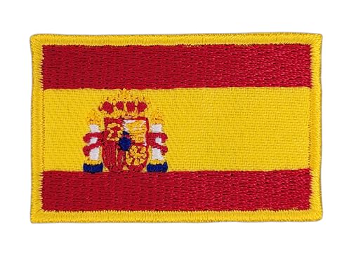 Spanien Flagge klein Aufnäher zum aufbügeln oder aufnähen Bügelbild Aufbügler für Kleidung gestickter Bügelflicken Applikation Patch Größe 4,6 x 3,0 cm von BP BRAUNERT PATCHES