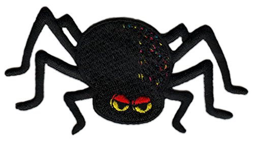 Spinne mit 8 Beinen Schwarz Aufnäher zum aufbügeln oder aufnähen Bügelbild Aufbügler für Kleidung gestickter Bügelpatch Applikation Spider Patch Größe 8,8 x 4,7 cm von BP BRAUNERT PATCHES