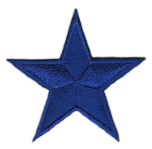 Stern Blau klein Aufnäher zum aufbügeln oder aufnähen Bügelbild Aufbügler für Kleidung gestickter Bügelpatch Applikation Star Patch Größe 4,5 x 4,5 cm von BP BRAUNERT PATCHES