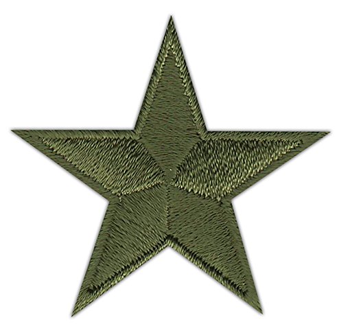 Stern Army Grün klein Aufnäher zum aufbügeln oder aufnähen Bügelbild Aufbügler für Kleidung gestickter Bügelpatch Applikation Star Patch Größe 4,5 x 4,5 cm von BP BRAUNERT PATCHES