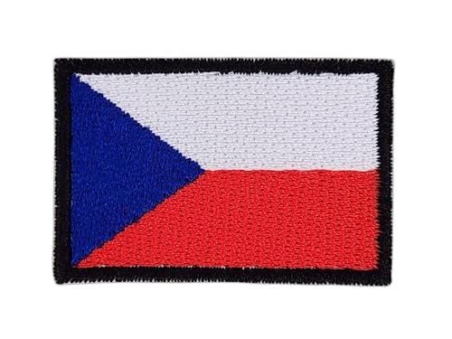 Tschechien Flagge klein Aufnäher zum aufbügeln oder aufnähen Bügelbild Aufbügler für Kleidung gestickter Bügelflicken Applikation Patch Größe 4,5 x 3,0 cm von BP BRAUNERT PATCHES