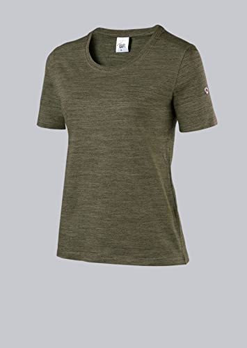 BP 1715-235-73-L T-Shirt für Frauen, Space-Dye-Stoff, 1/2 Ärmel, Rundhals, 170,00 g/m² Stoffmischung mit Stretch, Weltraum-Olive, L von BP