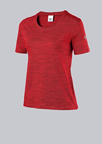 BP 1715-235-81-M T-Shirt für Frauen, Space-Dye-Stoff, 1/2 Ärmel, Rundhals, 170,00 g/m² Stoffmischung mit Stretch, Weltraum-Rot, M von BP