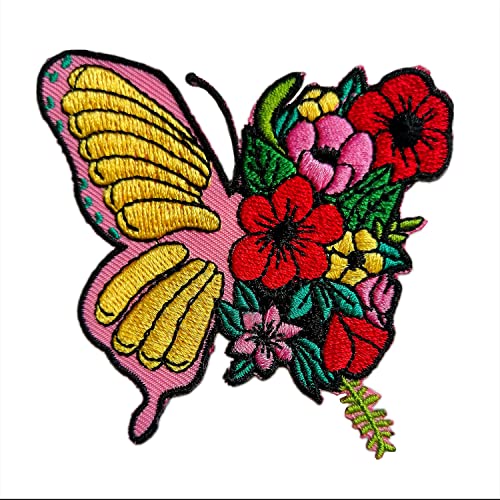 BPA Aufnäher Patches,Blume Schmetterling Patches zum Aufbügeln,Bügel Patches,Flicken zum Aufbügeln von BPA