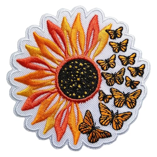 BPA Aufnäher Patches,Patches zum Aufbügeln,Bügel Patches,Flicken zum Aufbügeln-Blume Schmetterling von BPA