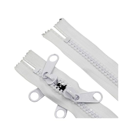 BPABDEITR Reißverschlüsse zum Nähen, 1Pc Zipper for Nähen Zwei Weg Close-End-Reißverschlüsse for Zelt Dekorative Doppel Sliders Tasche Outdoor DIY Zubehör nähen Zipper(White,100cm(1Meter)) von BPABDEITR