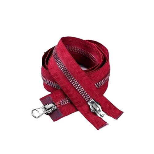 BPABDEITR Reißverschlüsse zum Nähen, Doppelschieber, offenes Ende, Zwei-Wege-Reißverschluss for Tasche, Jacke, Kleidung, DIY, dekoratives Nähen, Reparaturzubehör(DarkRed,120cm 2Pcs) von BPABDEITR