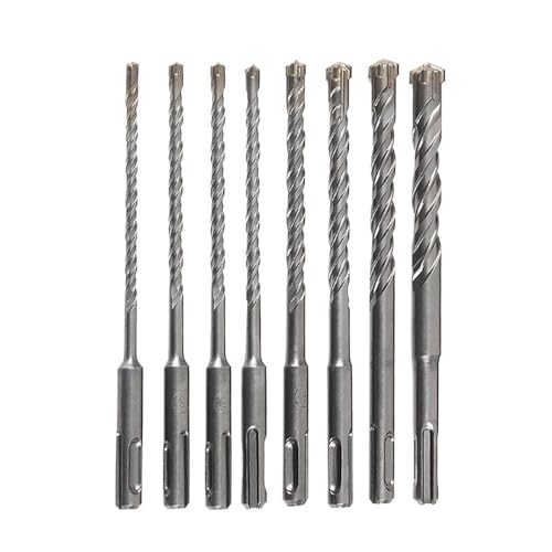 SDS-Bohrkronen, SDS Plus Bohrhammer Bohrer Set, 160mm Länge Hammerbohrer Kreuzspitze Elektrohammer Steinbohrer Elektro(8pcs) von BPABDEITR