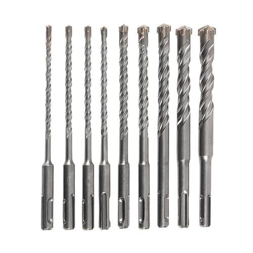 SDS-Bohrkronen, SDS Plus Bohrhammer Bohrer Set, 160mm Länge Hammerbohrer Kreuzspitze Elektrohammer Steinbohrer Elektro(9pcs) von BPABDEITR