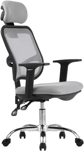 BQDRGHU Chefsessel, ergonomischer Bürostuhl aus Netzstoff mit drehbarer, anhebbarer Kopfstütze, Neigefunktion, drehbarer Computer-Arbeitsstuhl von BQDRGHU