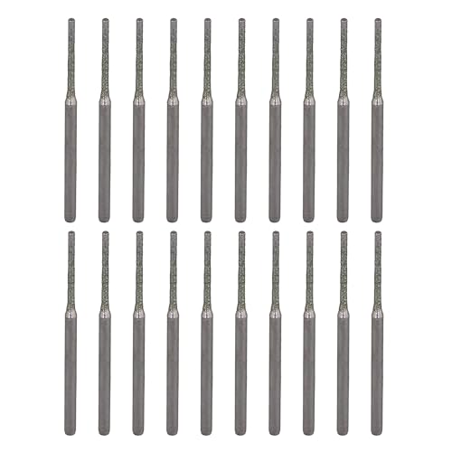 BQLZR Diamantbeschichteter Fräs-Bit, 1,5 mm Durchmesser, 3/32-Zoll-Schaft für Schleifpolitur, 20 Stück von BQLZR