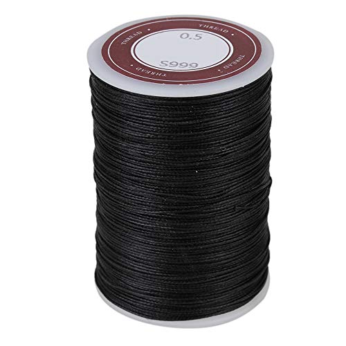 BQLZR Schwarz 0,5 mm eingewachsene Polyestergarn Halsbaender Craft 120m Wax Rundgewinde Draht von BQLZR